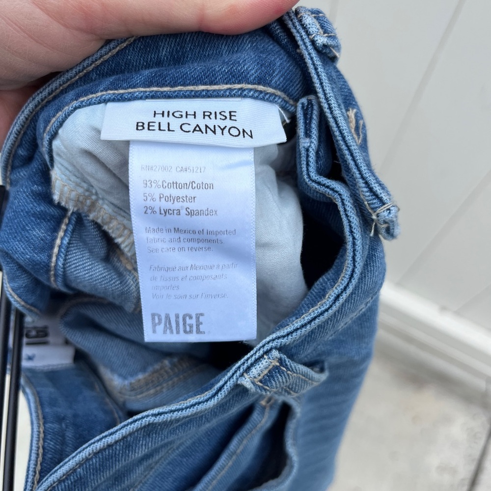 PAIGE Blue Flare Wide Leg Jeans - Picture 4 of 4
